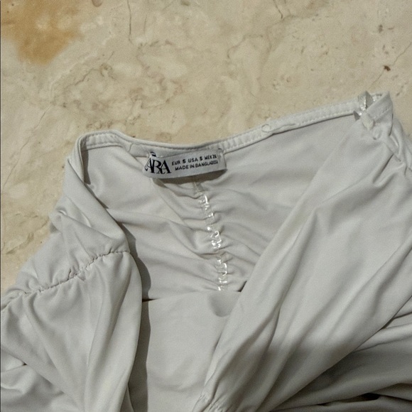 Zara White Ruched Tube Top - Picture 3 of 4
